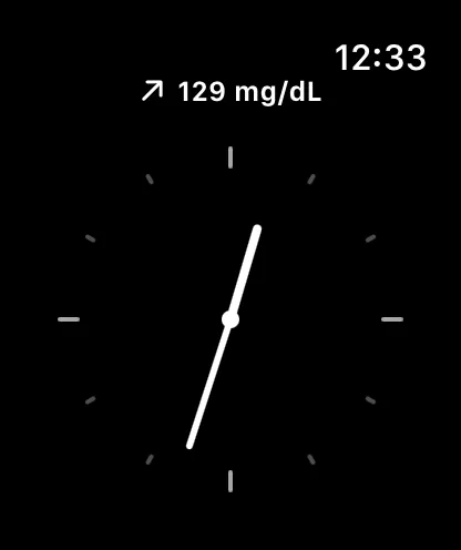Inline complication with sample readings on an illustrative watch face